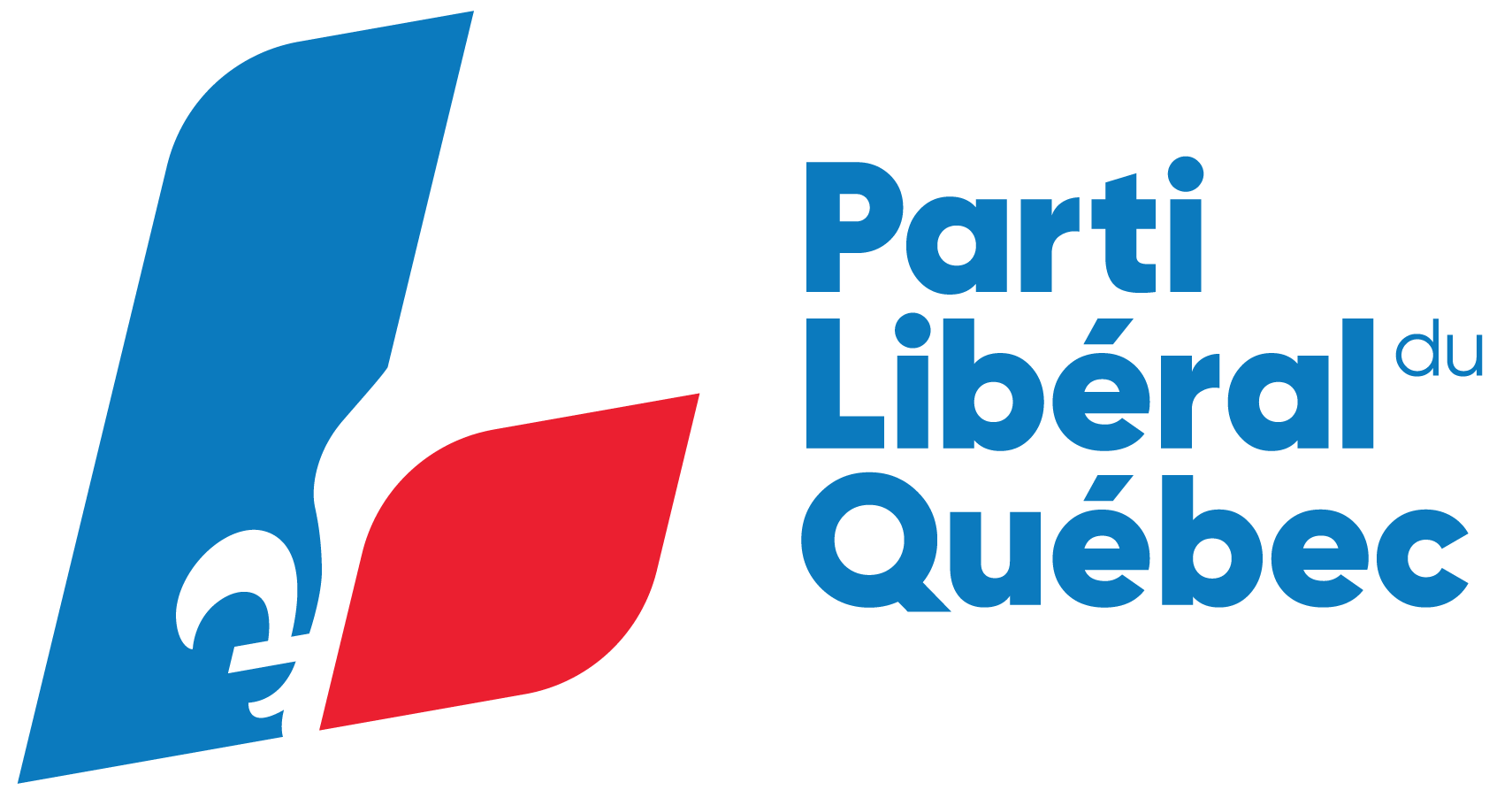 Logo couleur du Parti libéral du Québec, version horizontale